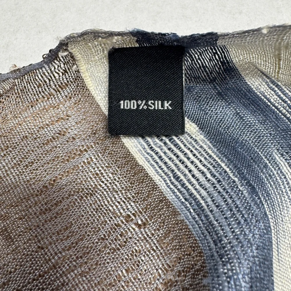 Unisex‎ Silk Scarf With Thin Fringes 68